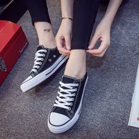 Học sinh trung học cơ sở Giày vải của phụ nữ Giày trắng Giày đế bằng giày sneaker nữ