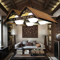 Chinese chandelier antique homestay bamboo lighting tea room Southeast Asian Restaurant Restaurant box hot pot restaurant retro Zen