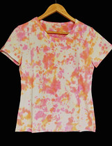 Tie-dyed T-shirt short-sleeved womens soft sister Harajuku wind candy color floral tie-dyeing treatment
