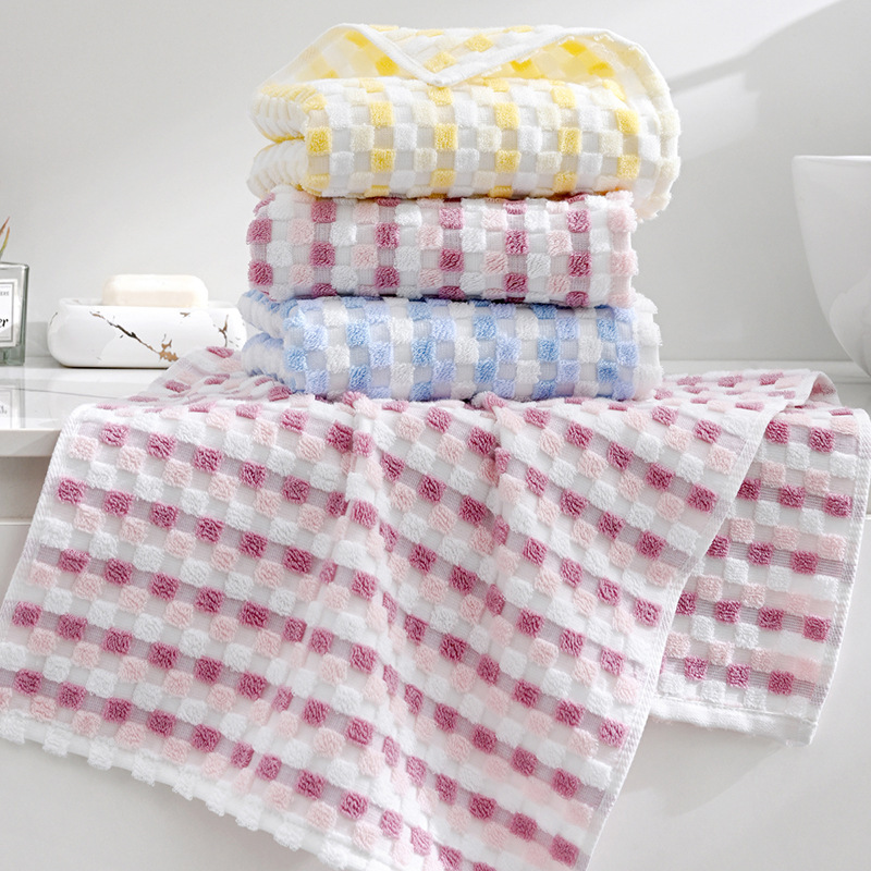 High-Quality Class a 7A Antibacterial Quick-Drying Towel, Silky Soft Plaid Jacquard Towel, Pure Cotton, Absorbent for Adult Household Use High-Quality Class a 7A Antibacterial Quick-Drying Towel, Silky Soft Plaid Jacquard Towel, Pure Cotton, Absorbent for Adult Household Use