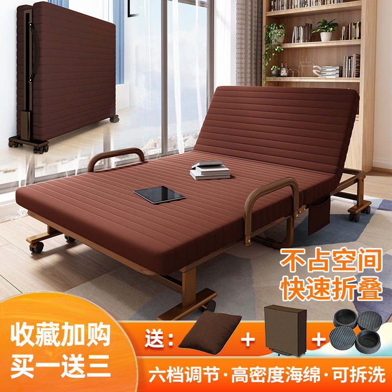 Single-person installation-free folding folding bed office lunch break nap home double hotel nanny simple escort duty bed