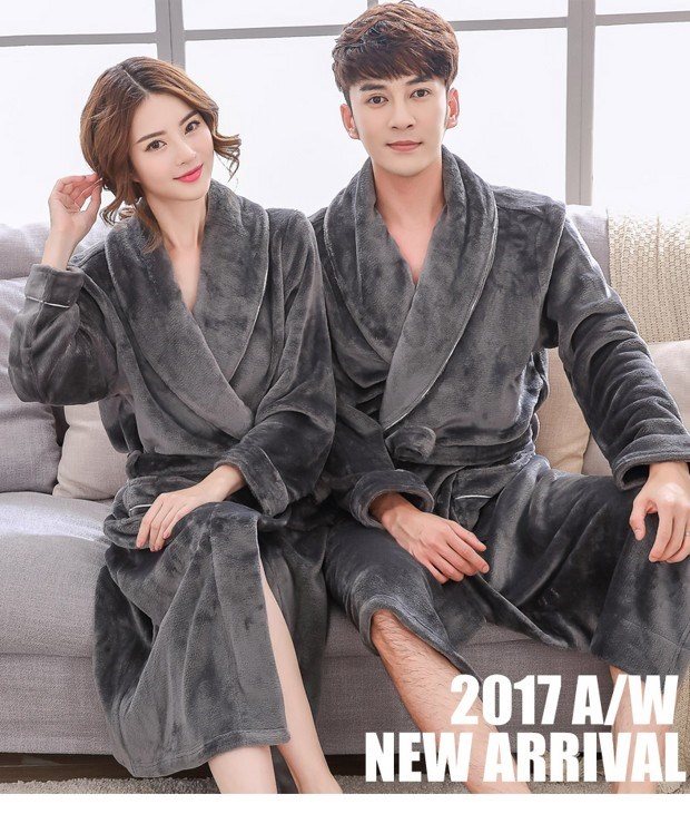 Mùa thu và mùa đông đồ ngủ nam áo choàng tắm san hô lông cừu ấm dày một mảnh mùa đông nam flannel cộng với áo ngủ nam béo shop do ngu 