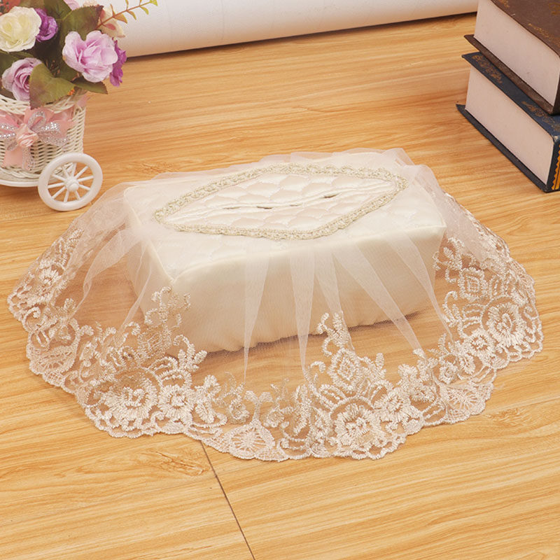 Nordic drawer box ins wind paper towel set paper towel bag paper towel box fabric lace creative car cute storage bag
