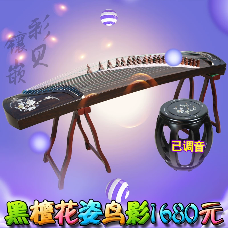 Pháo hoa cao cấp tháng ba thương hiệu nhạc cụ quốc gia chuyên nghiệp chơi guzheng gỗ mun người lớn mới bắt đầu kiểm tra đầu vào giảng dạy - Nhạc cụ dân tộc