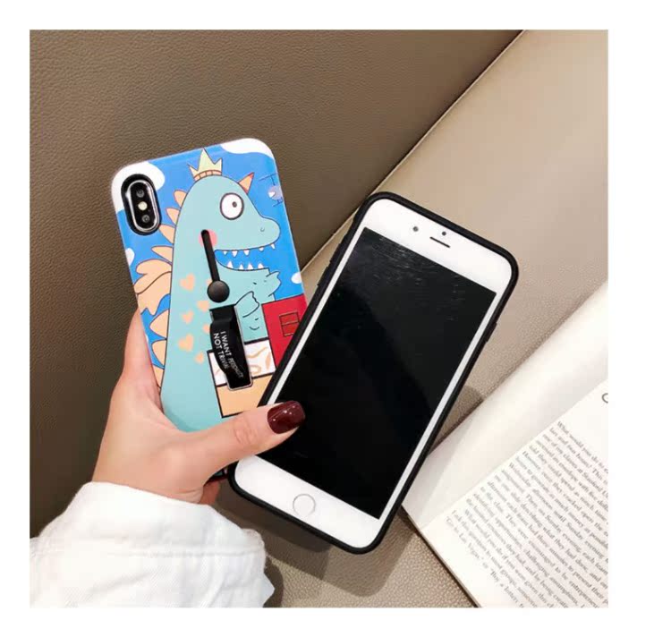 Zoo khủng long phim hoạt hình dễ thương táo X / Xs / Max / XR vỏ điện thoại di động iphone7plus / 8 / 6sp sáng tạo IX khung nhẫn vô hình 8PLUS bảo vệ tính cách mới - Nhẫn mẫu nhẫn cưới đẹp 2020