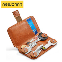 Niu Bing multi-function leather key card bag for men and women small and simple men and womens card bag coin purse one bag
