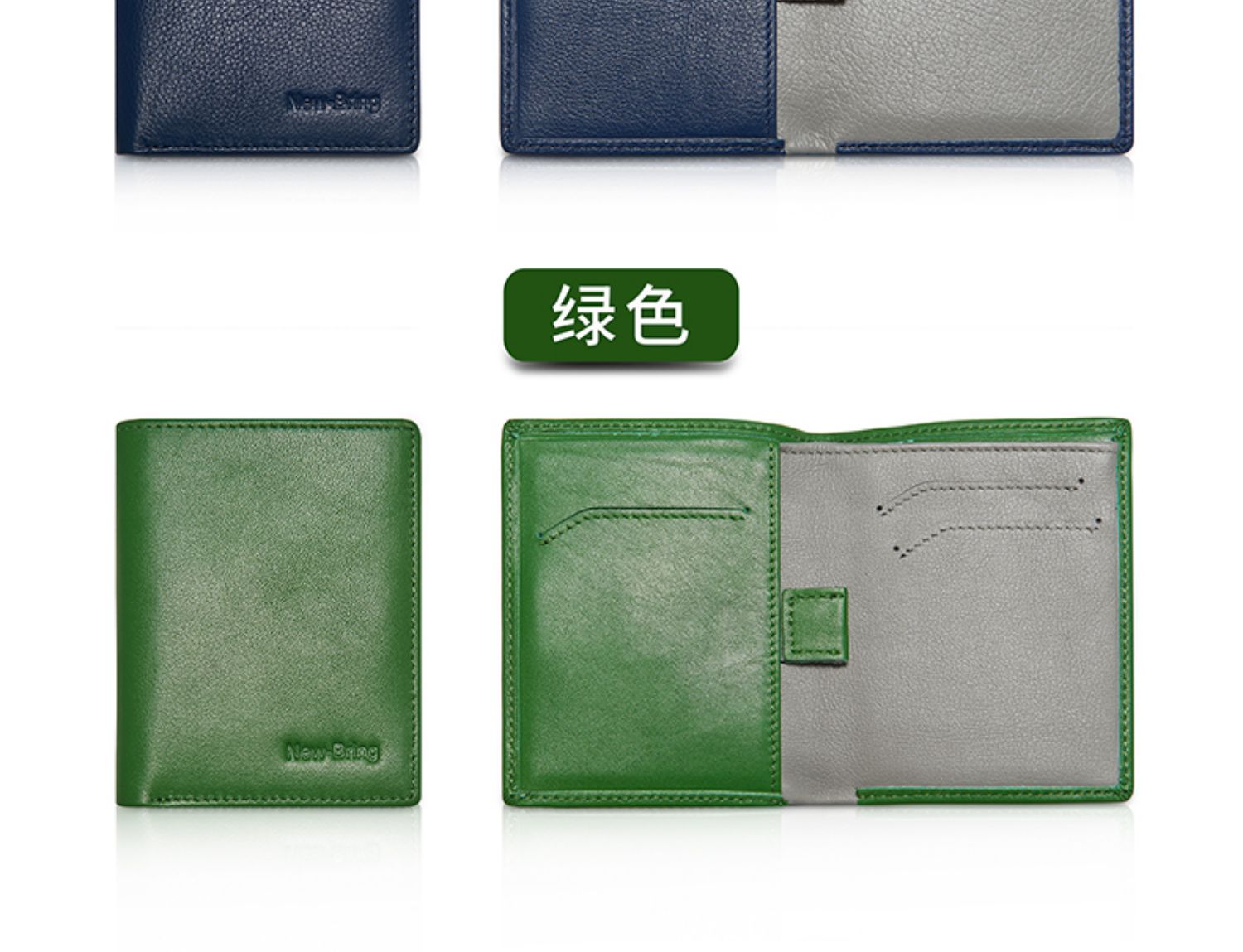 Ví da siêu mỏng NewBring ví ngắn nam dung lượng lớn gói thẻ nữ bằng da nhỏ ví thời trang - Ví tiền ví nam đẹp