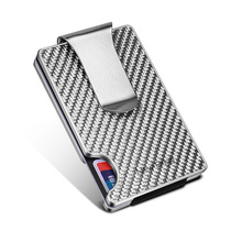 NewBring metal wallet Ultra-thin card bag male simple wallet Male bank creative credit card piece storage artifact