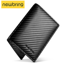 Niu Bing carbon fiber wallet mens drivers license card bag ultra-thin female anti-theft brush creative small wallet thin short section