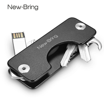 NewBring Key bag Mens car Multi-function key clip buckle Small waist padlock key bag Mini key Organizer