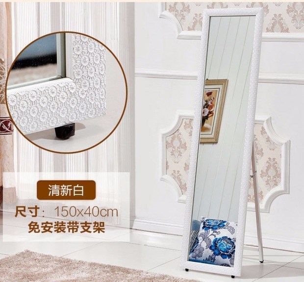 Gương gia đình châu Âu gương gỗ rắn ba chiều cơ thể đứng gương phòng ngủ phù hợp gương mặt đất áo gương - Gương gương dán tường trang trí
