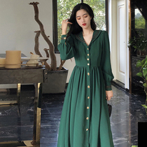 2020 new early autumn design sense niche Hepburn wind can salt sweet ancient chiffon long sleeve dress children