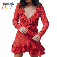 Sexy Autumn Dresses Beach Bow mini Dress Women Long Sleeve