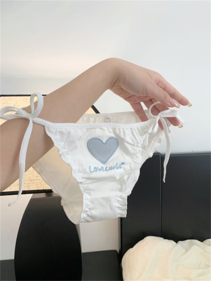 jk日系少女系带两侧可解内裤女纯棉性感低腰二次元可爱纯欲三角裤