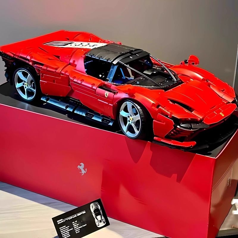 Ferrari Sp3 Sports Car Building Block Model Large Remote Control Racing Car Boy's Educational Assembly Toy Birthday Gift