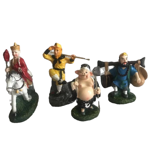 西游记卡通模型新款玩偶唐僧孙悟空猪八戒树脂人物汽车摆件手办