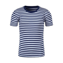 Sea Sweater Men Can Train Kit Dry T-shirt Men Blue and White Stripes for Short Sleeve Camouflage Tactics