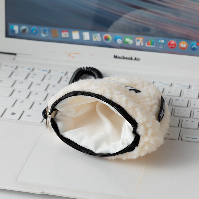Plush Doll Coin Purse with Zipper, Small Pendant, Portable Hanging Bag, Unique Niche Storage Bag, Canvas