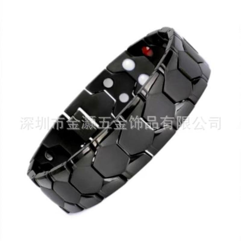 Factory Direct Sales of Ball-Shaped Health Bracelets, Ethnic Style Inlaid Bracelets, Wide Version Men's Bracelets, Titanium Steel Magnetic Bracelets Factory Direct Sales of Ball-Shaped Health Bracelets, Ethnic Style Inlaid Bracelets, Wide Version Men's Bracelets, Titanium Steel Magnetic Bracelets
