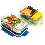 玻璃饭盒可微波炉加热专用的上班族带饭餐盒套装保鲜分隔型便当碗