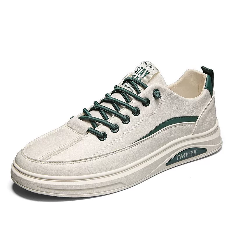 2024 new men's shoes, sports shoes, trendy, versatile, comfortable, breathable, casual leather shoes, lightweight soft-soled running shoes, sneakers