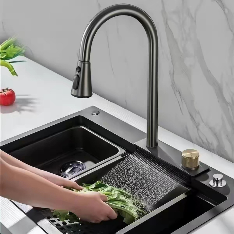 Raindance Waterfall Pull-Out Faucet Kitchen Sink Faucet Hot and Cold Dual-Use Faucet Raindance Waterfall Pull-Out Faucet Kitchen Sink Faucet Hot and Cold Dual-Use Faucet