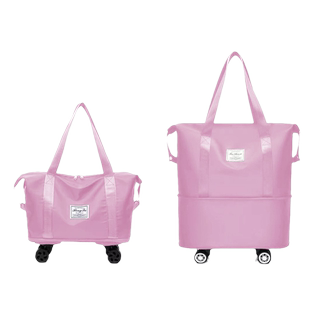 旅行大容量拆卸万向轮收纳包旅行便携双层托运包学带轮大容量包