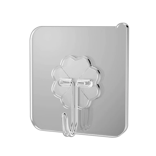 Крюк Сильный клей липкий крюк -нагрузки -Освободительная дверь после двери, прозрачный липкий крючок кухонной стены, мощный без следа крючка