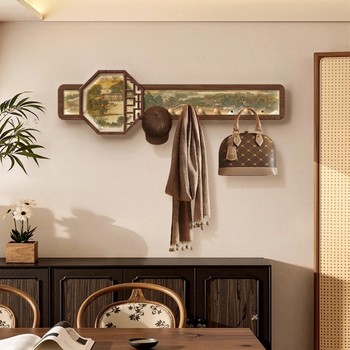 Song dynasty aesthetic hole board entrance door entrance clothes coat key hook storage rack wall storage rack