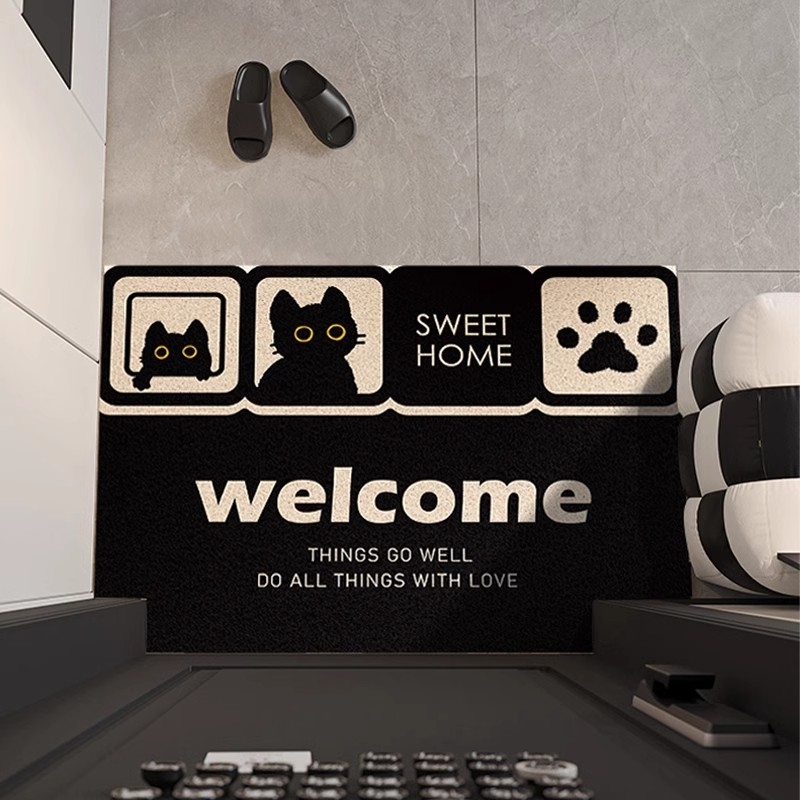 Non-Slip Entrance Door Mat with Silk Loops, Household Foot Mat, Dirt-Resistant Door Mat, Customizable Carpet, Welcome Home Non-Slip Entrance Door Mat with Silk Loops, Household Foot Mat, Dirt-Resistant Door Mat, Customizable Carpet, Welcome Home
