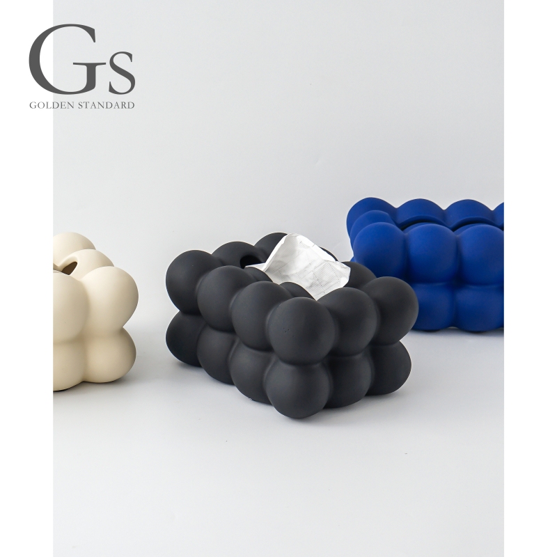 Light Luxury Tissue Box, High-End Frosted Ceramic Tissue Box, Living Room Light Luxury Creative Tissue Box, Decorative Piece in Cream Style Light Luxury Tissue Box, High-End Frosted Ceramic Tissue Box, Living Room Light Luxury Creative Tissue Box, Decorative Piece in Cream Style