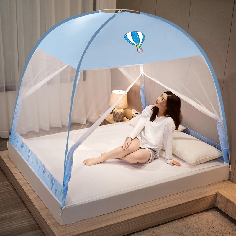 Balloon Dustproof Top - Increase SpaceInstallation free Mongolian yurts Mosquito net household 1.8 Rice bed 1.5m student dormitory 1.2m Tent Single person encryption Mosquito net