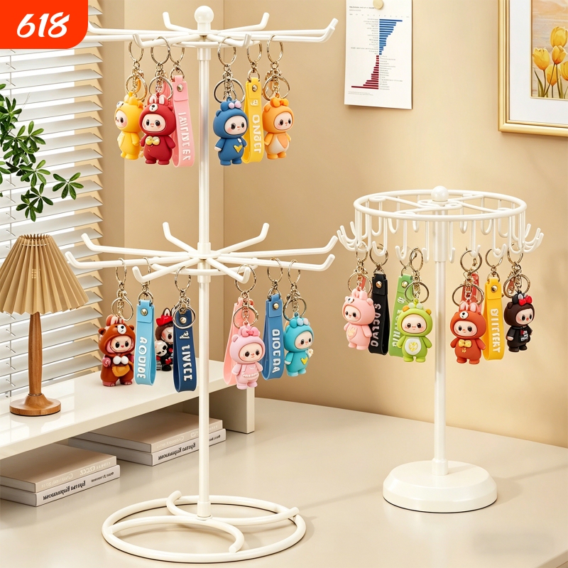 Keychain Storage Rack, Rotatable Necklace and Jewelry Display Stand, Doll Accessories, Mobile Phone Chain Pendant, Desktop Storage Rack Keychain Storage Rack, Rotatable Necklace and Jewelry Display Stand, Doll Accessories, Mobile Phone Chain Pendant, Desktop Storage Rack