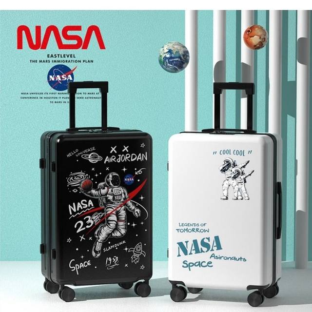 ທີ່ນິຍົມນັກອາວະກາດ suitcase ແມ່ຍິງ nasa graffiti suitcase ນັກສຶກສາຜູ້ຊາຍລະຫັດຜ່ານ trolley ຕ້ານການຕົກປ່ອງ 20 ນິ້ວ boarding