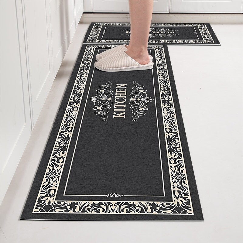Mat geometric light luxury 3D printed home carpet quick-drying kitchen stain-resistant floor mat technology cloth gym light luxury