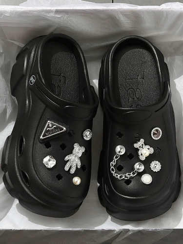 Обувь на платформе, пляжные нескользящие летние высокие слайдеры, тапочки