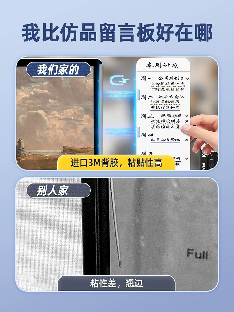 스크린 메시지 보드 자석 양면 화이트보드 지울 수 있는 컴퓨터 측면 메시지 보드 알림 보드 메모 알림 보드 자석 스티커 메모 보드 책상 메모 보드 측면 클립
