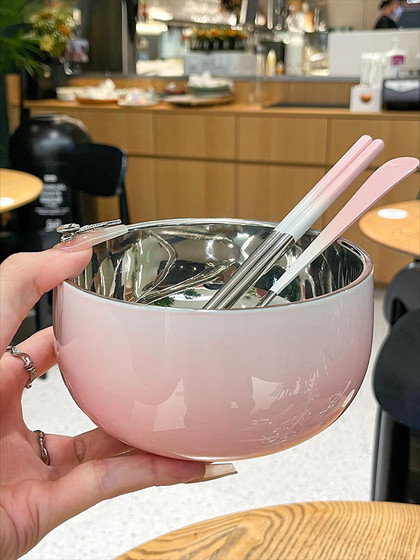 不锈钢碗家用2024新款饭碗食品级个人专用碗筷高颜值餐具防烫碗具