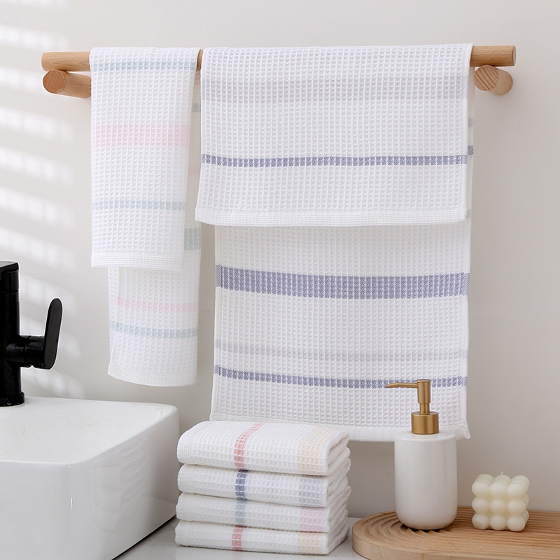 3 Pieces of Hengli Pure Cotton Waffle Gauze Towels, Soft, Lightweight, Easy to Dry, Absorbent, Lint-Free, Travel Face Towels for Men and Women