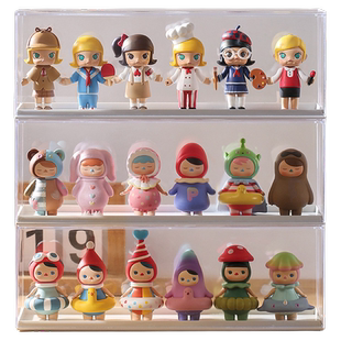 盲盒收纳展示架亚克力公仔透明手办展示盒防尘萌粒玩偶摆件柜娃娃