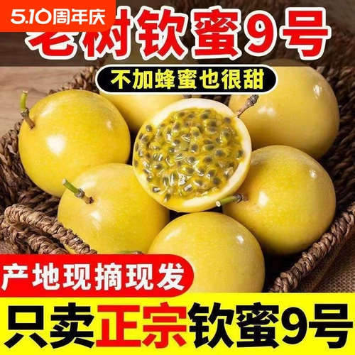 【Сладкий】 Гуанси золотые маракуйи Qinmi № 9 Большие фрукты свежие сезонные фрукты Оптовые маракуйки Бесплатная доставка