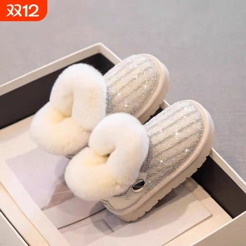 Children's snow boots, girls' shoes, cotton shoes 2025 winter new baby snow cotton little girl's boots plus velvet and thickening