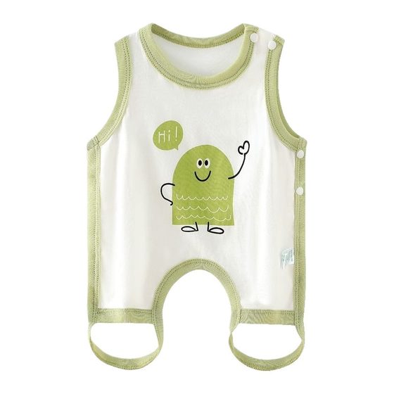 Baby summer thin half-back belly protector pure cotton bellyband baby with legs newborn vest style sleeping with legs to prevent cold