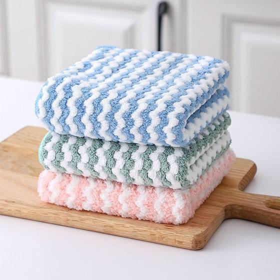 100 kitchen coral velvet dish towels, quick-drying, water-absorbent cleaning rags, restaurant decontamination housekeeping towels, strong