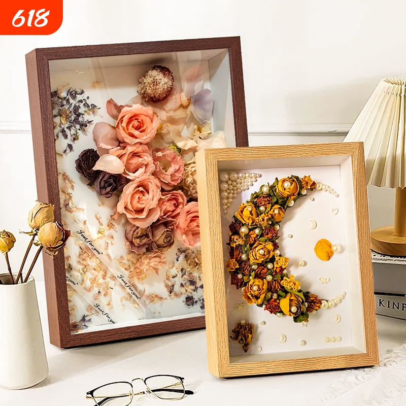 Dried Flower Photo Frame Display Stand Hollow 3D Specimen DIY Frame Simple Creative Gift Pressed Flower 5cm Large Hollow Photo Frame