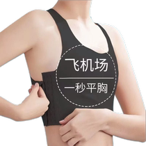 束胸les帅t塑胸背心裹胸缩胸学生运动大胸显小内衣超平