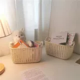 [1 шт.] Настольная корзина для хранения из искусственного ротанга