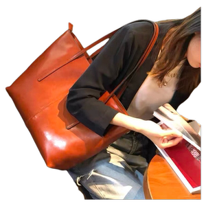 牛皮通勤时尚真皮女包2024秋季新款百搭手提包大容量单肩托特包女
