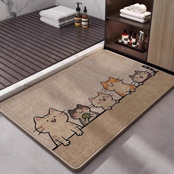 Linen absorbent bathroom mat | over 1,000 additional purchases