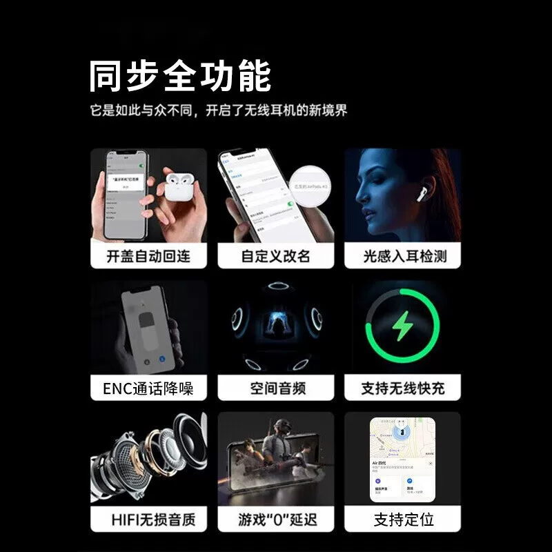 [Новый 5-е поколение] Bluetooth беспроводные наушники подходят для Apple 14 Huaqiang North Пятое поколение PRO высококачественные спортивные шумоподавление
